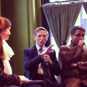 (from left) Patricia Finn, (Sundance Institute), Bill Drayton (founder, Ashoka) and Amlan Ganguly, (founder, Prayasam)