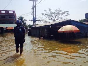 Floodwater in Poipet